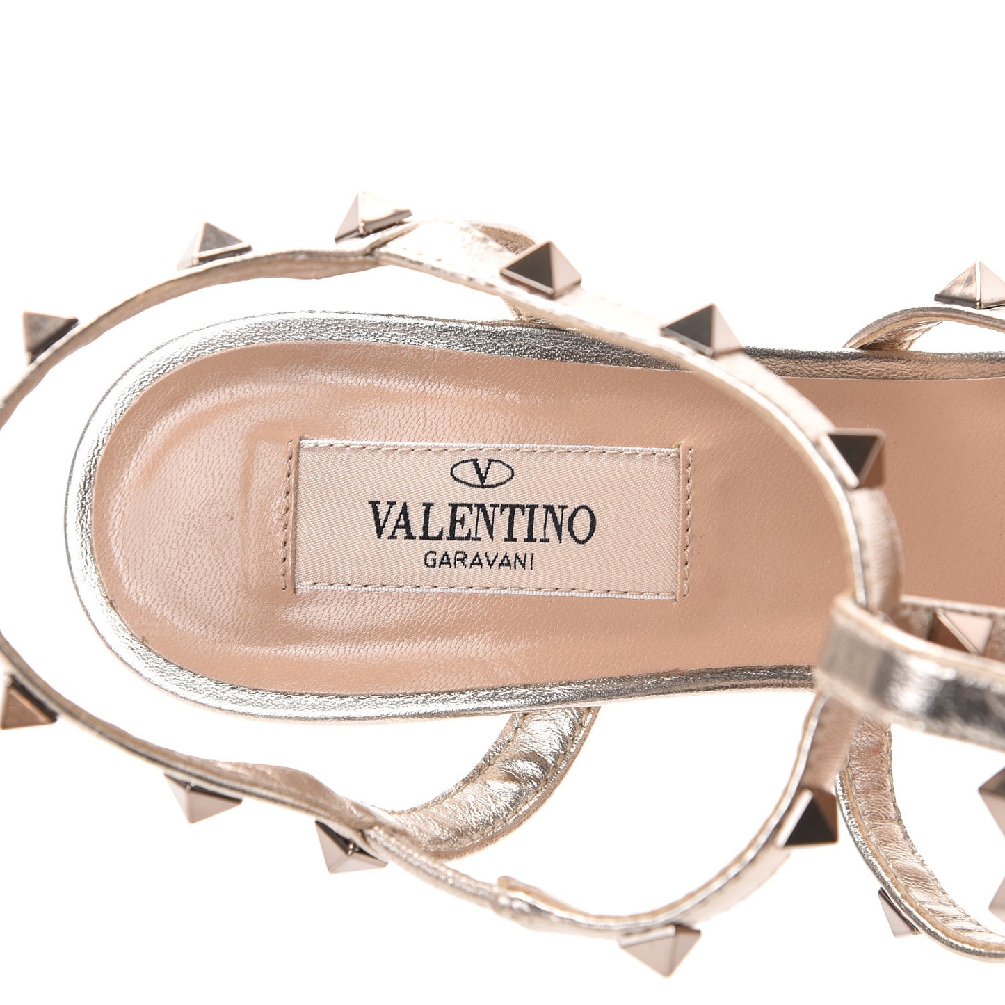 Metallic Nappa Rockstud Gladiator 70mm Sandals 37 Gold