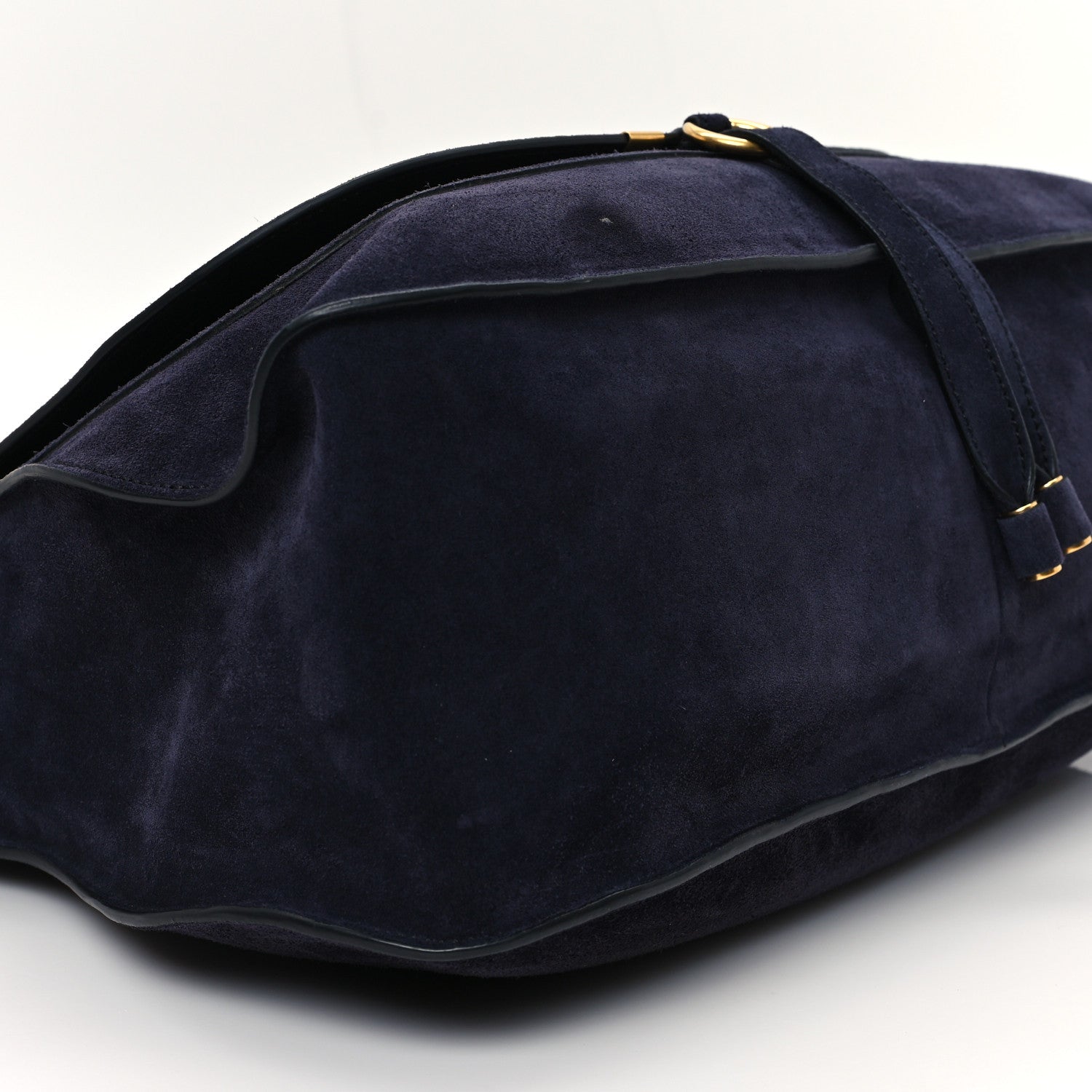 Chloe Suede Calfskin Braided Large Marcie Double Carry Navy 8 of 11