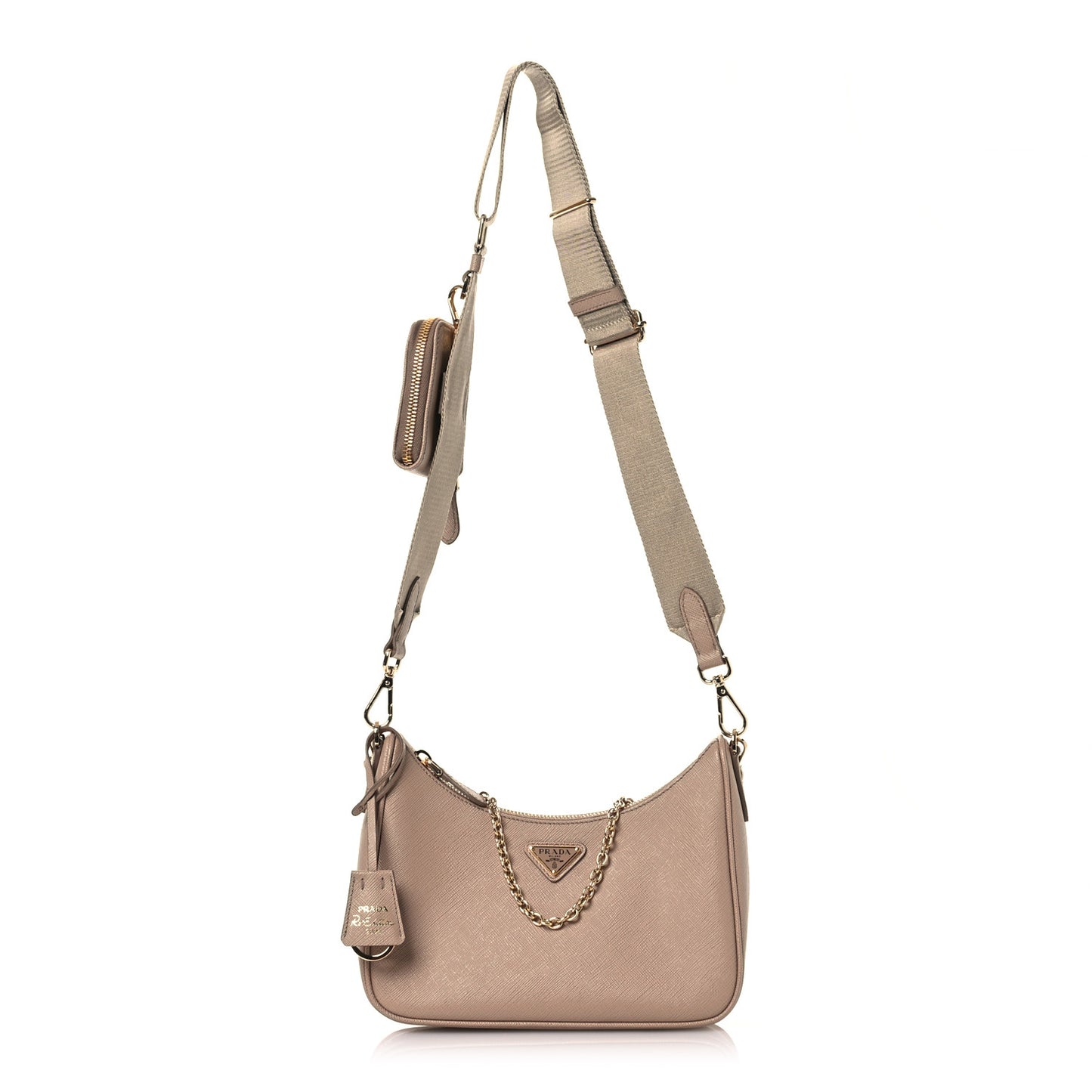 Saffiano Lux Re-Edition 2005 Shoulder Bag Cammeo