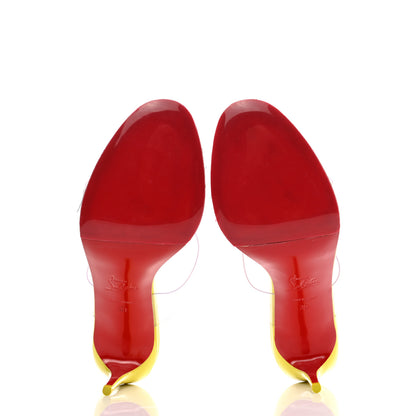 Christian Louboutin Patent PVC Just Nothing 85 Slide Sandals 39 Citrus 5 of 9