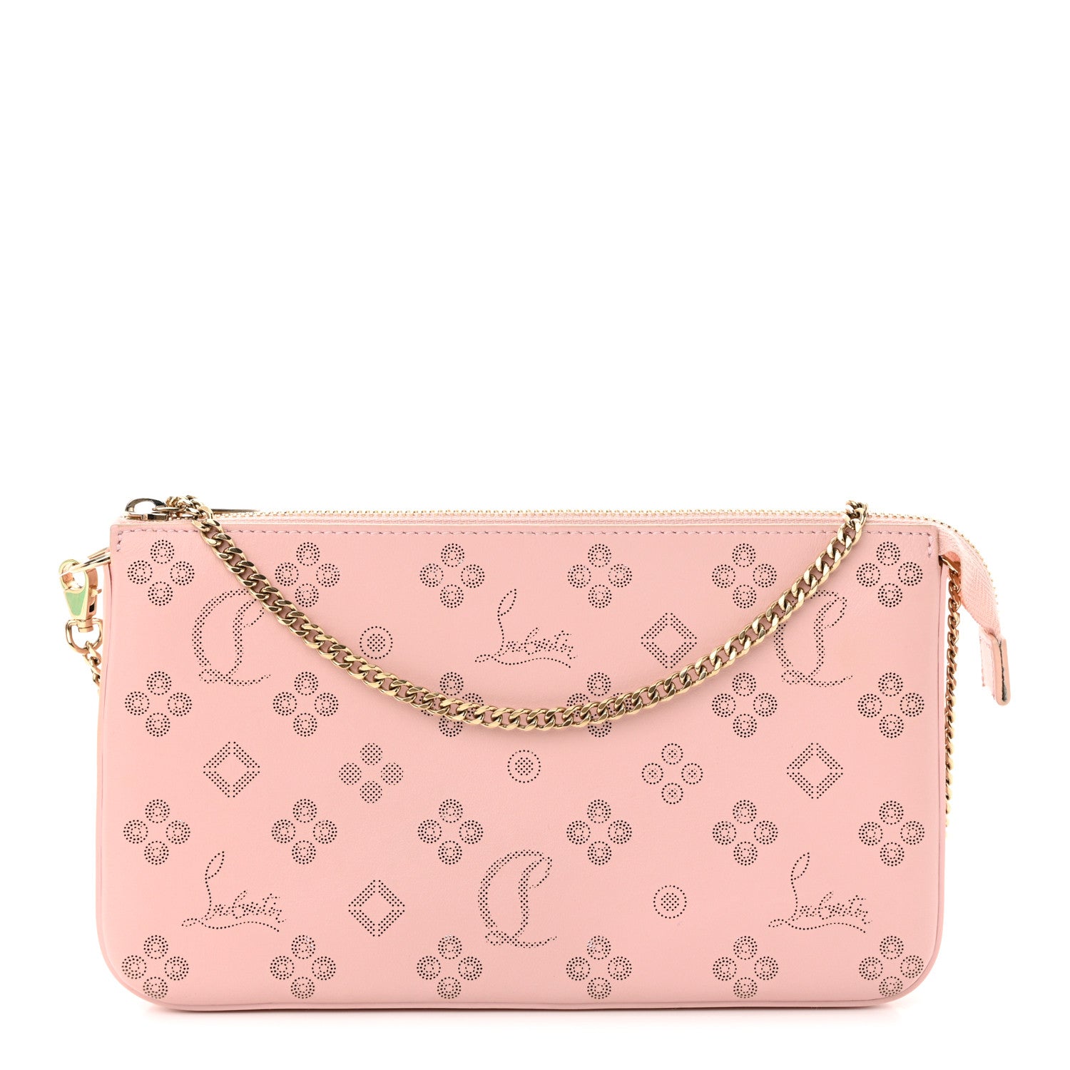 Christian Louboutin Calfskin Loubinthesky Perforated Shoulder Bag Pink 1 of 11
