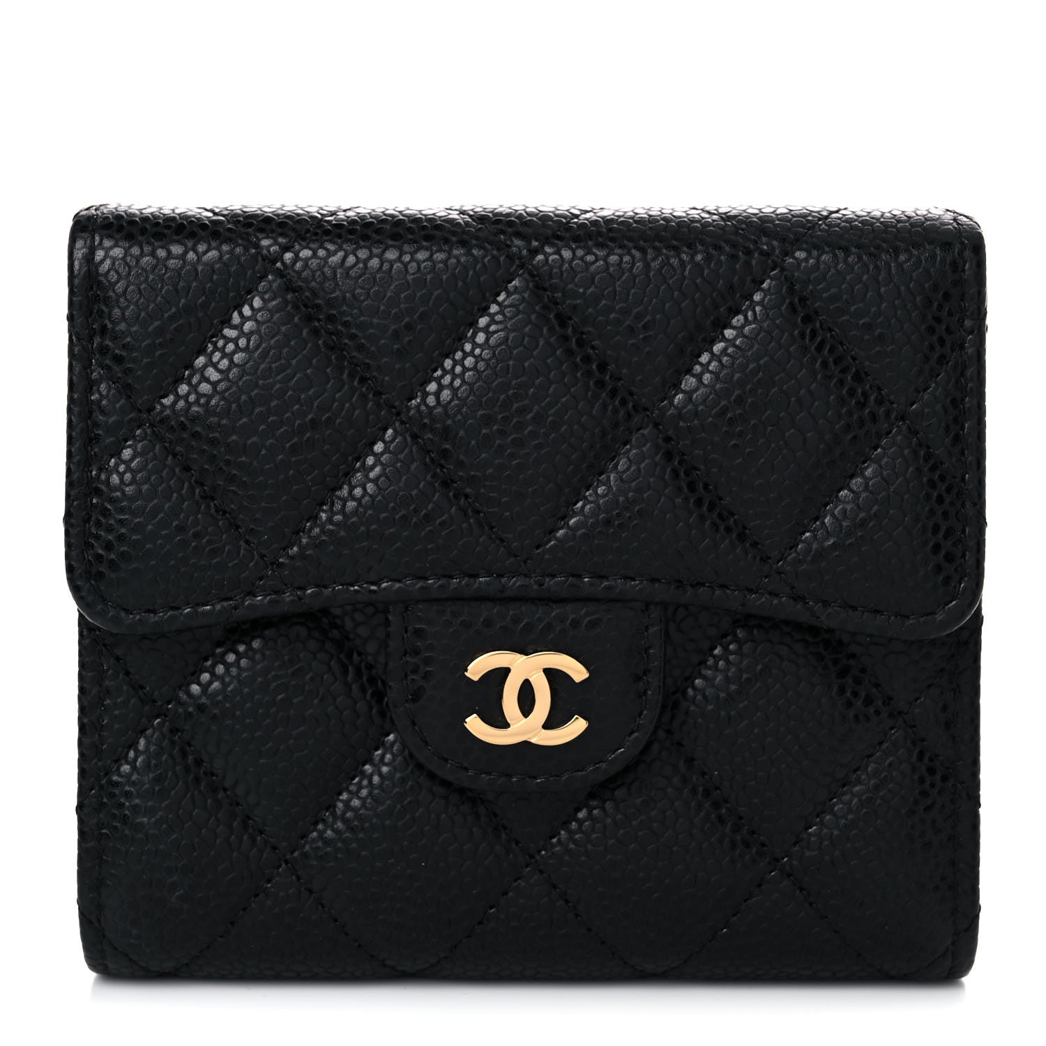 Chanel Caviar Quilted Compact Flap Wallet Black 1 of 10