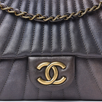 Chanel Metallic Calfskin Degrade East West Flap Bronze 8 of 10