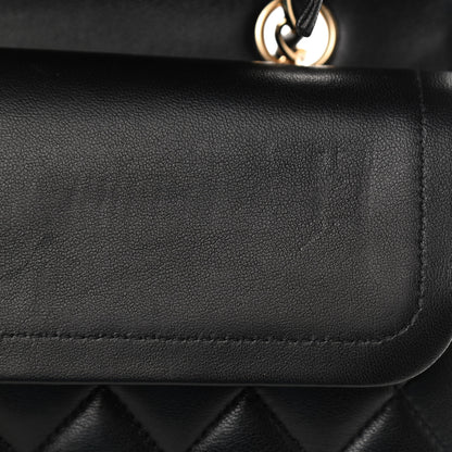 Chanel Lambskin Quilted Medium Double Flap Black 11 of 12