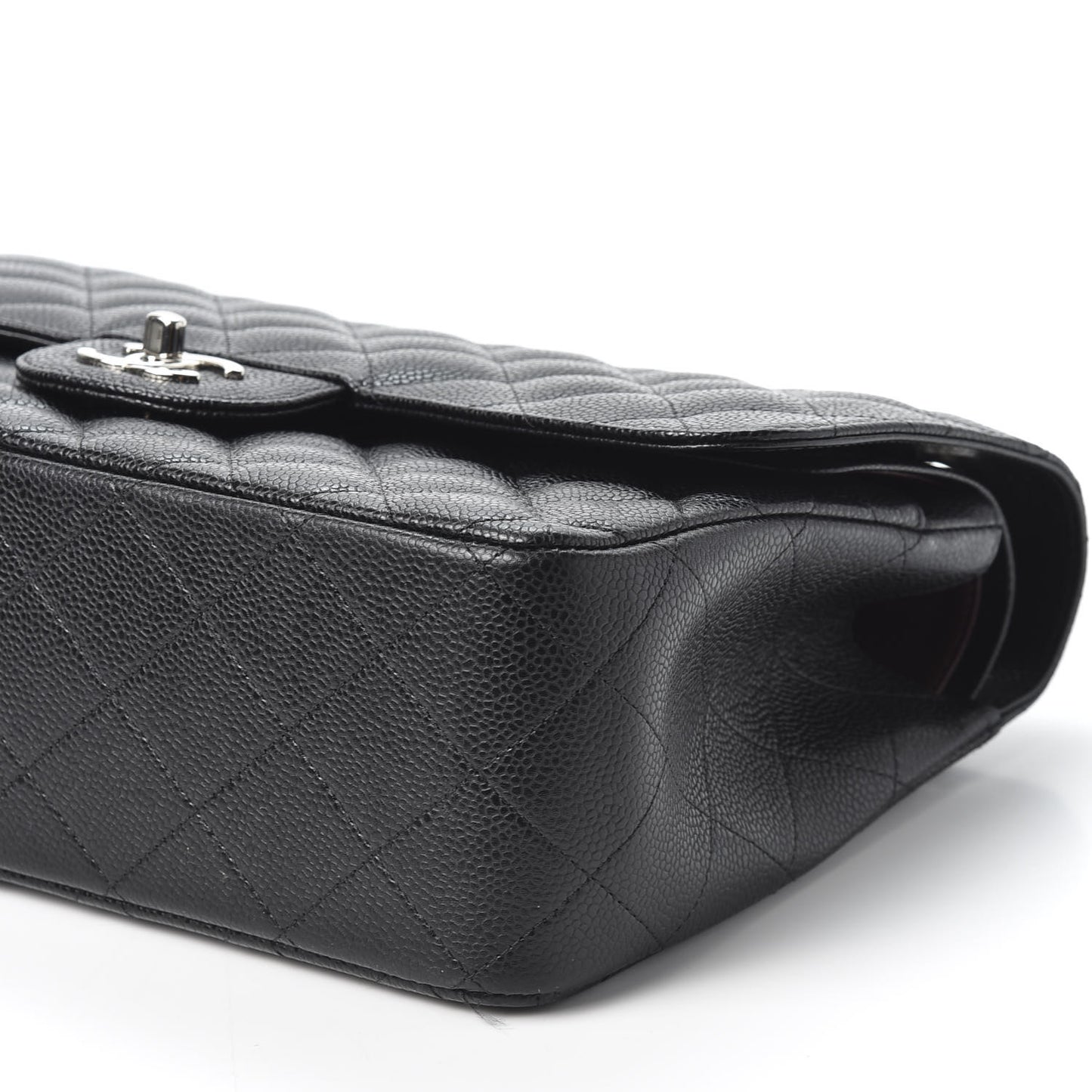 Caviar Quilted Jumbo Double Flap Black