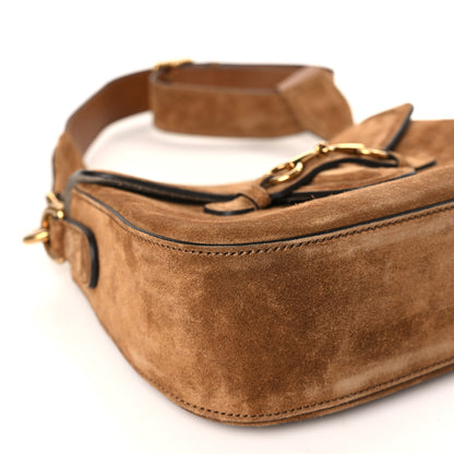 Gucci Suede Medium Lady Web Shoulder Bag New Marron 8 of 9