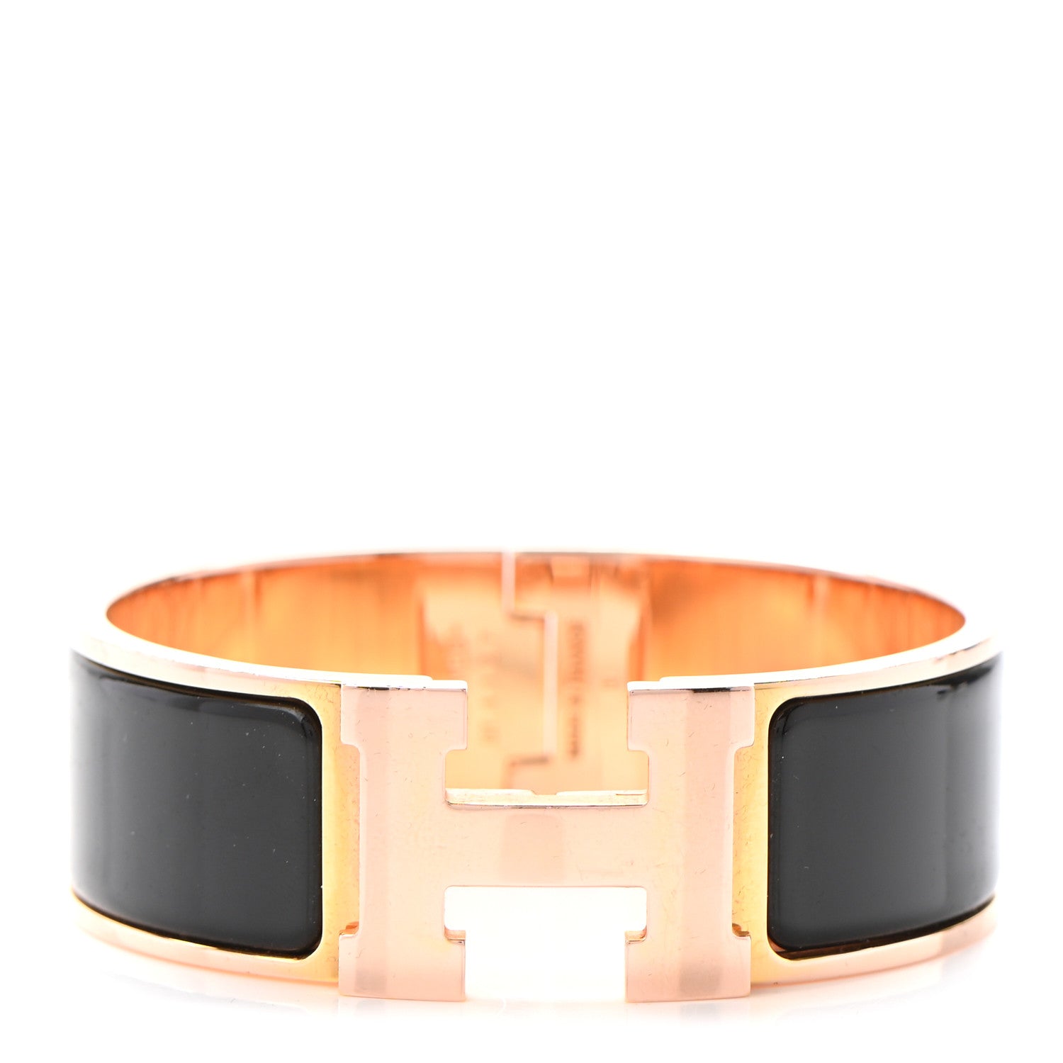 Hermes Enamel Wide Clic Clac H Bracelet PM Black 1 of 6