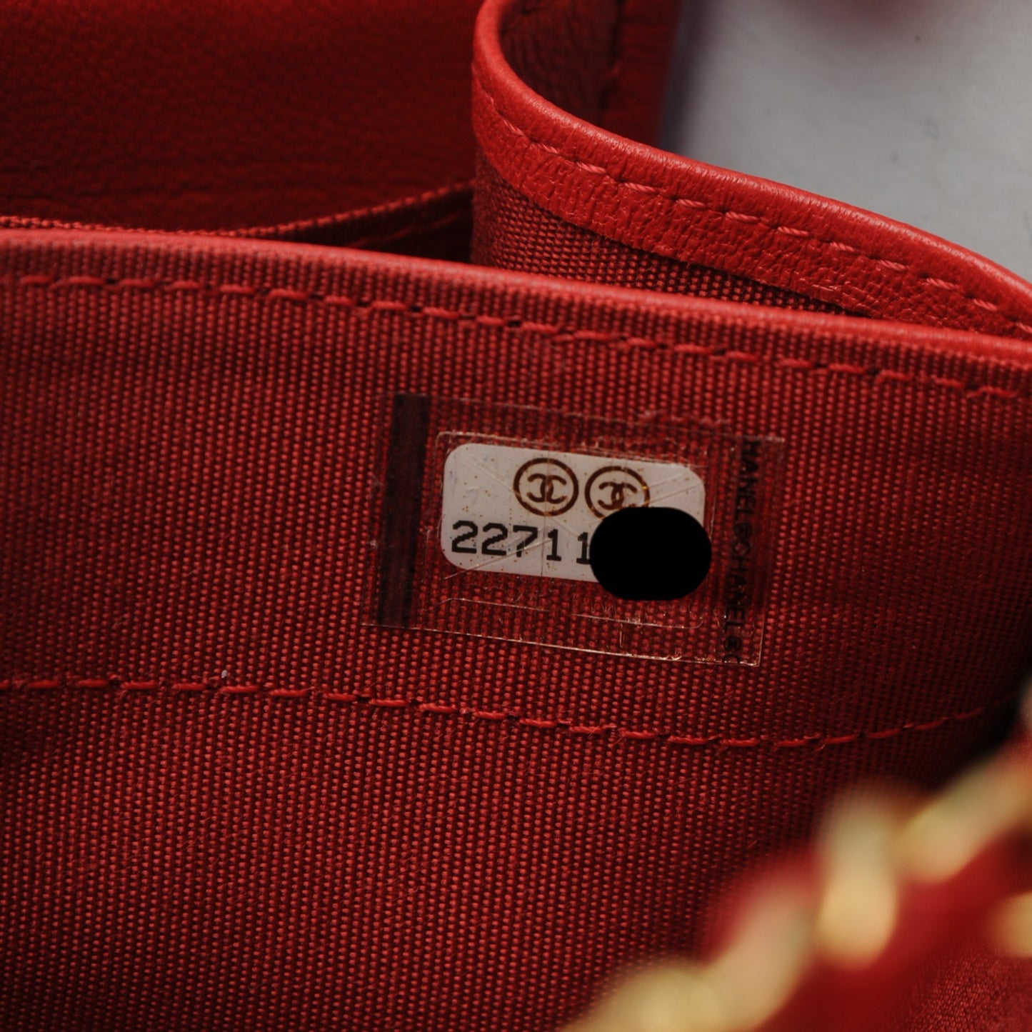 Lambskin Quilted Boy Wallet On Removable Chain WOC Red