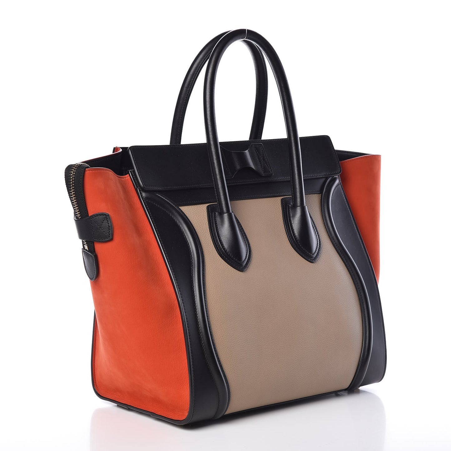 Smooth Drummed Calfskin Suede Mini Tri-Color Luggage