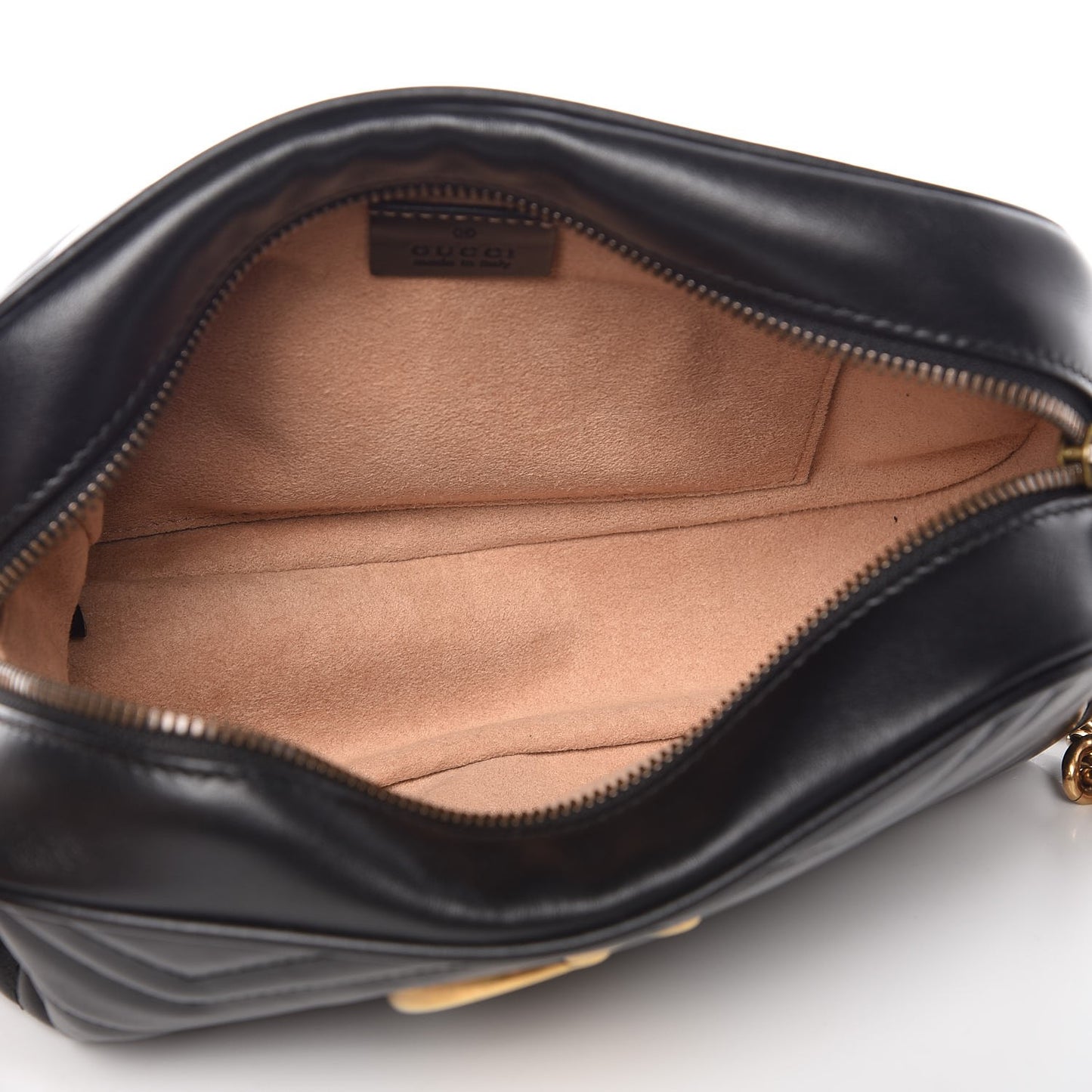 Calfskin Matelasse Small GG Marmont Chain Shoulder Bag Black