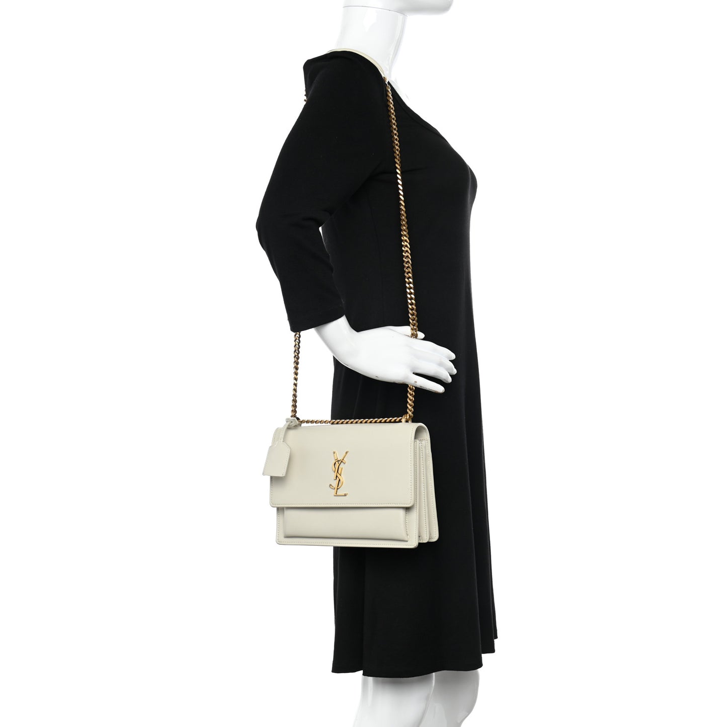 Smooth Calfskin Medium Monogram Sunset Satchel Blanc Vintage
