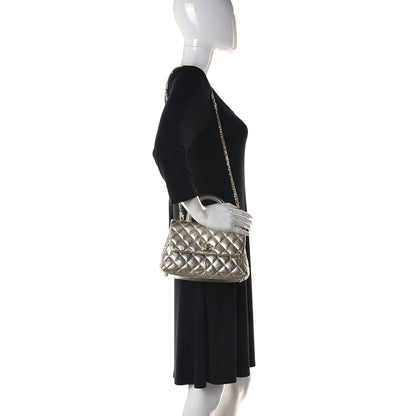 Chanel Metallic Aged Calfskin Quilted Mini Coco Handle Flap Gold 2 of 13
