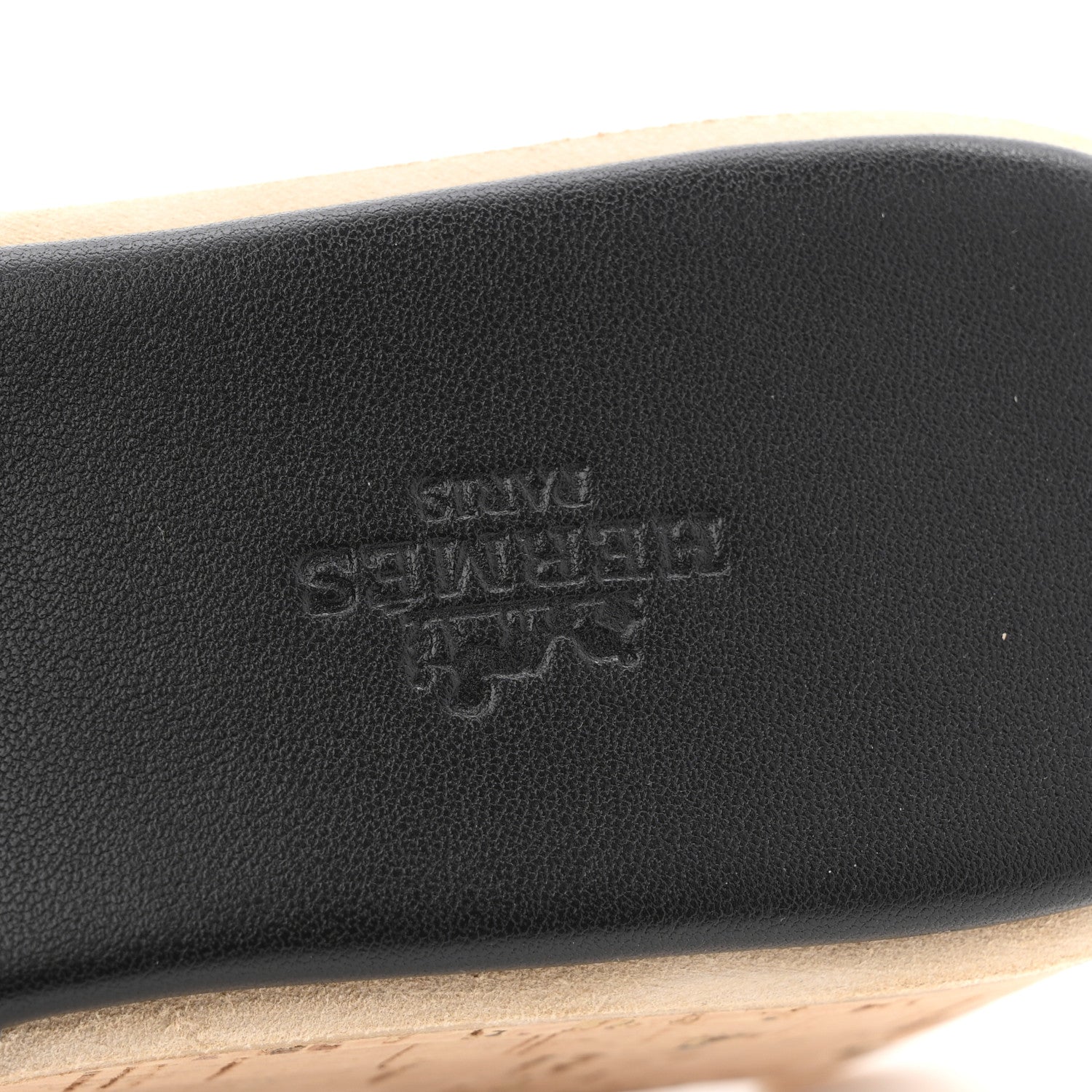 Hermes Calfskin Cork Eze 30 Sandals 38 Black 8 of 11
