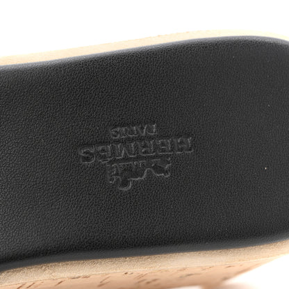 Hermes Calfskin Cork Eze 30 Sandals 38 Black 8 of 11