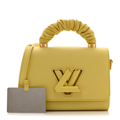 Louis Vuitton Taurillon Smooth Calfskin Scrunchie Twist One Handle PM Yellow 3 of 10