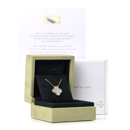 Van Cleef & Arpels 18K Yellow Gold Mother of Pearl Vintage Alhambra Pendant Necklace 6 of 6