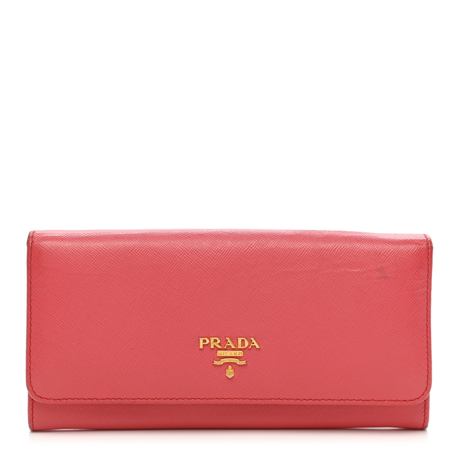 Prada Saffiano Metal Continental Flap Wallet Peonia 1 of 15