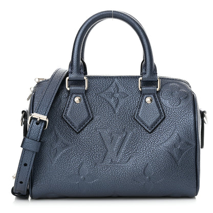 Louis Vuitton Metallic Empreinte Monogram Giant Speedy Bandouliere 20 Navy Nacre 1 of 10