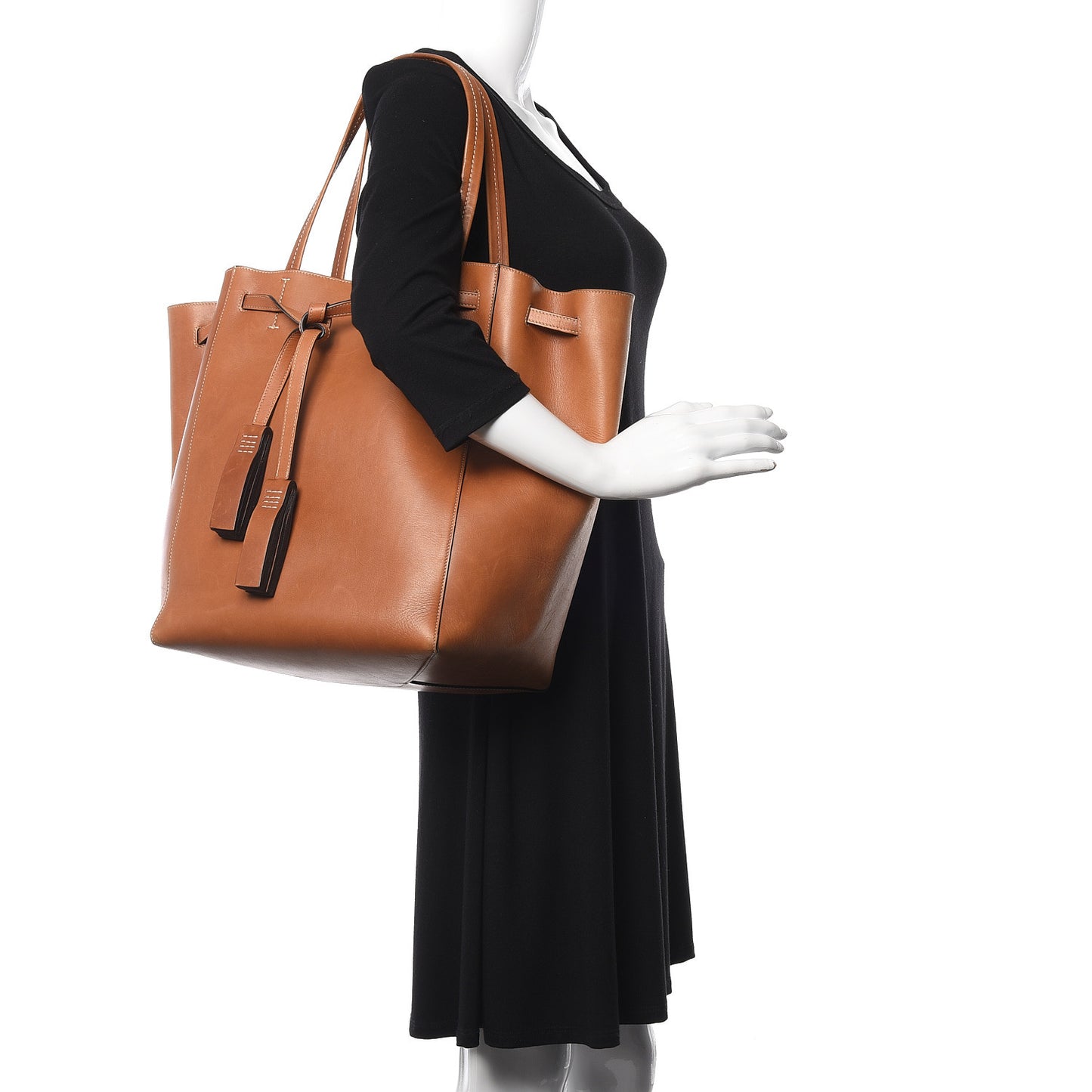 Smooth Calfskin Medium Belt Cabas Phantom Brown
