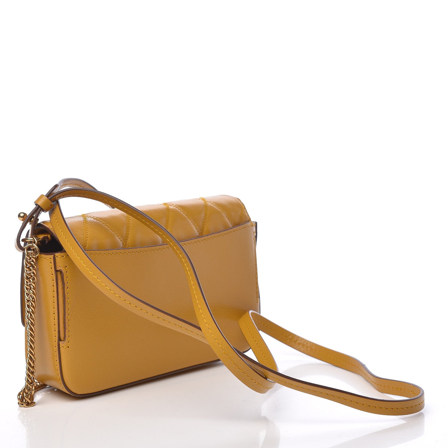 Givenchy Goatskin Quilted GV3 Mini Pocket Convertible Bag Golden 3 of 10
