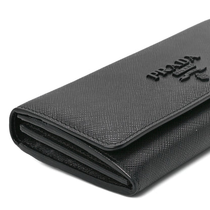 Prada Saffiano Metal Continental Flap Wallet Black 12 of 14