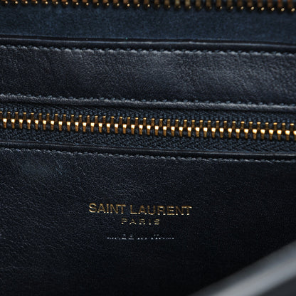 Saint Laurent Smooth Calfskin Medium Cabas Monogram Navy 7 of 9