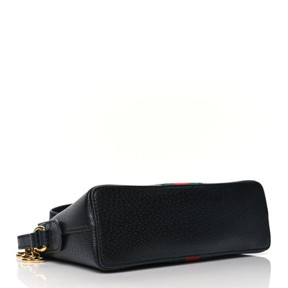 Gucci Calfskin GG Web Small Ophidia Dome Shoulder Bag Black 4 of 11