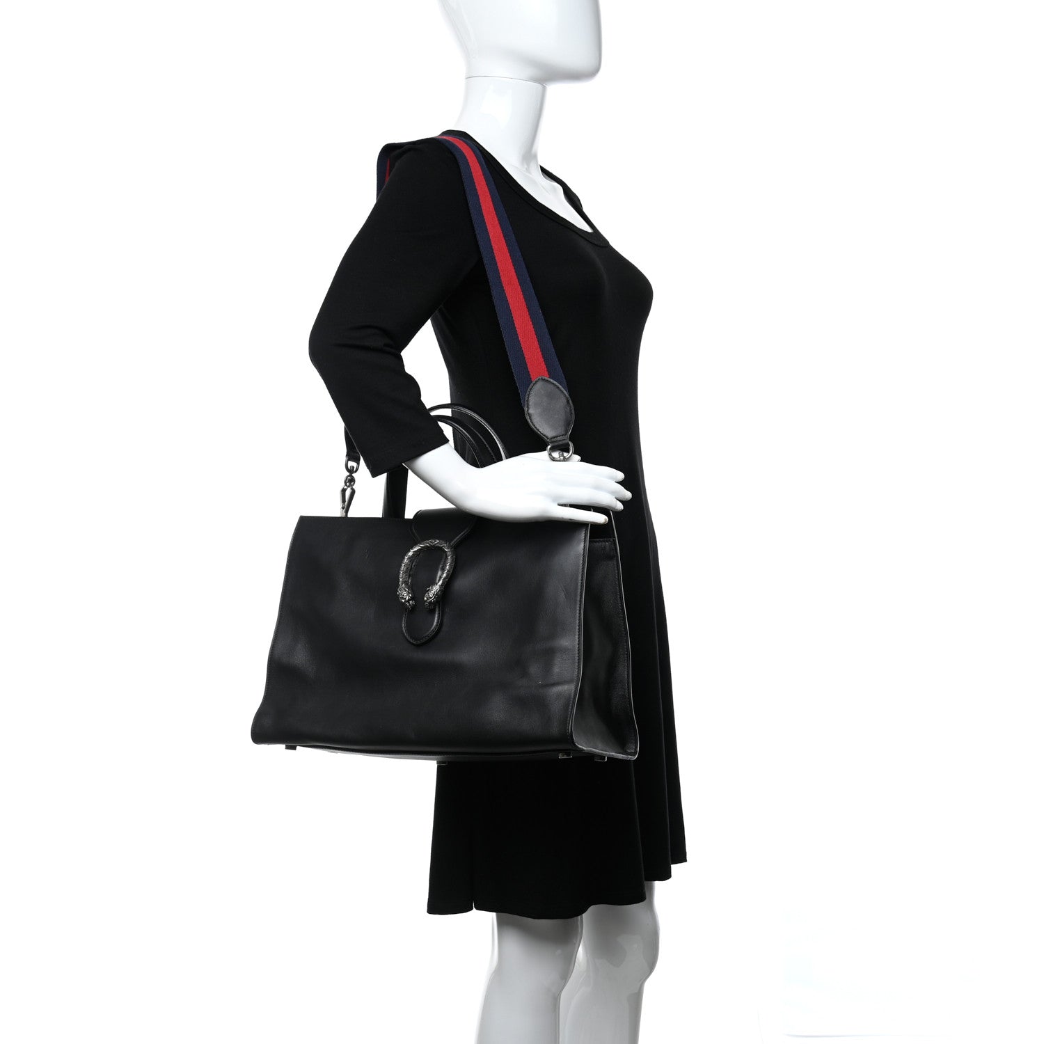 Gucci Calfskin Large Dionysus Tote Bag Black 2 of 10