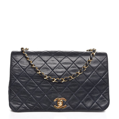Chanel Lambskin Quilted Small Single Flap Navy 1 of 8