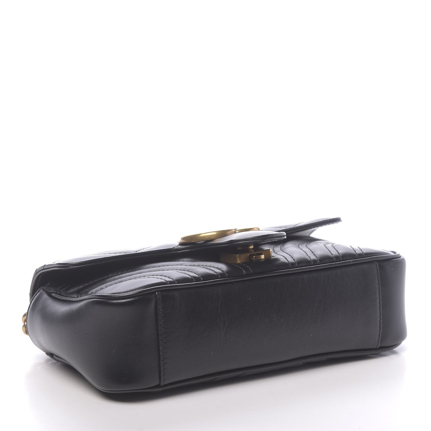 Calfskin Matelasse Mini GG Marmont Shoulder Bag Black
