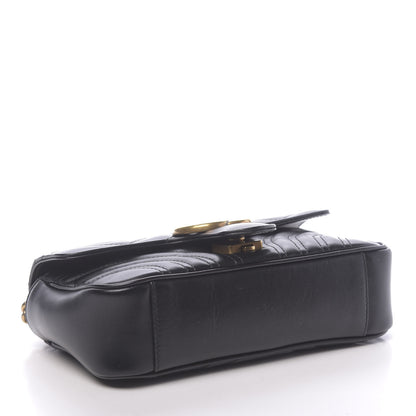 Gucci Calfskin Matelasse Mini GG Marmont Shoulder Bag Black 4 of 10