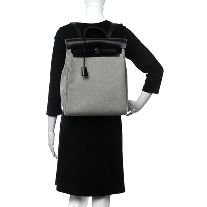 Hermes Criss Viking Vache Hunter Herbag a Dos Zip Retourne Backpack Ecru Black 2 of 8