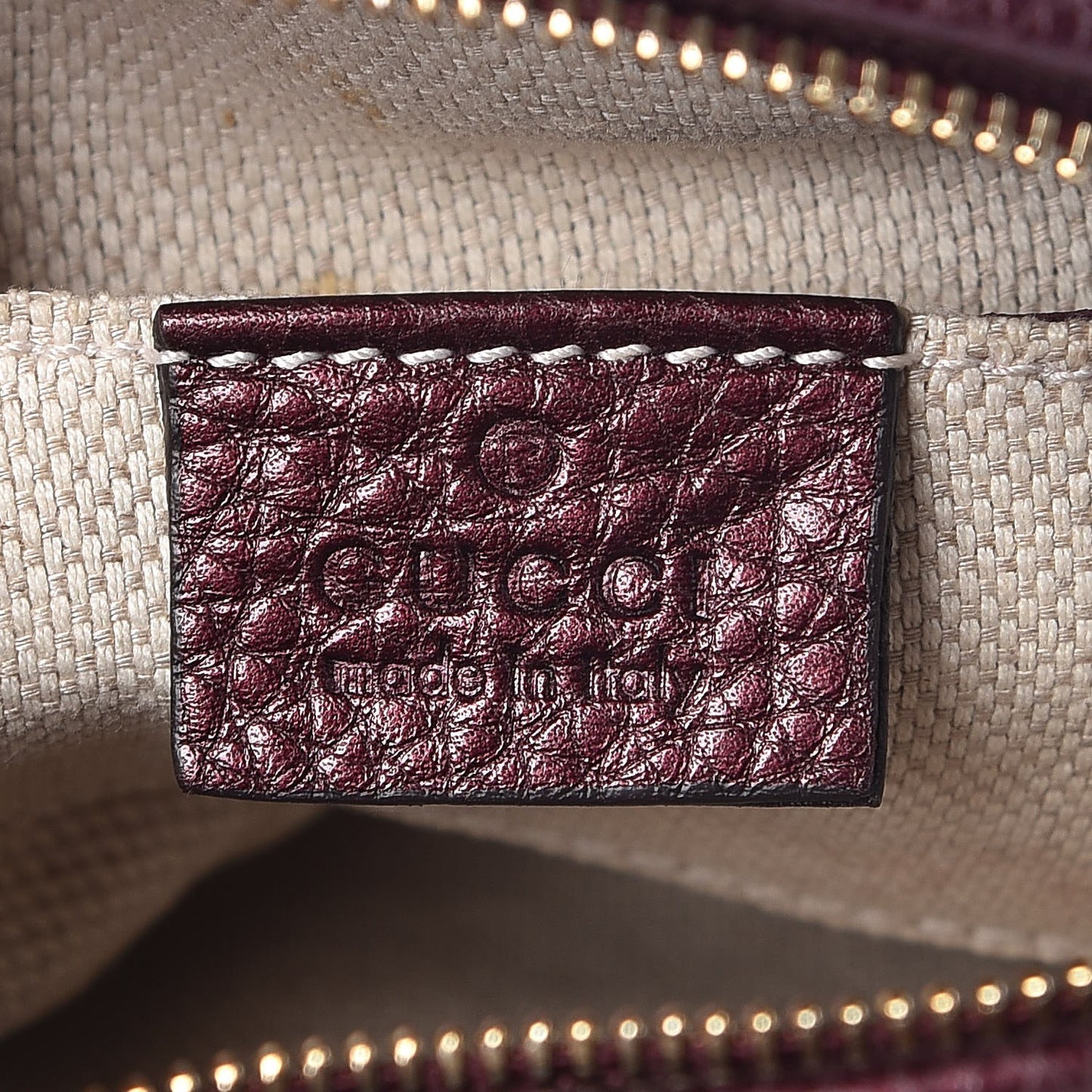Metallic Cellarius Calfskin Mini Soho Chain Bag Classic Burgundy