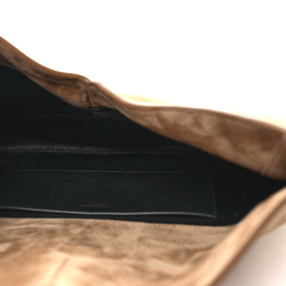 Saint Laurent Suede Large Cassandre Envelope Pouch Golden Leaf 5 of 11