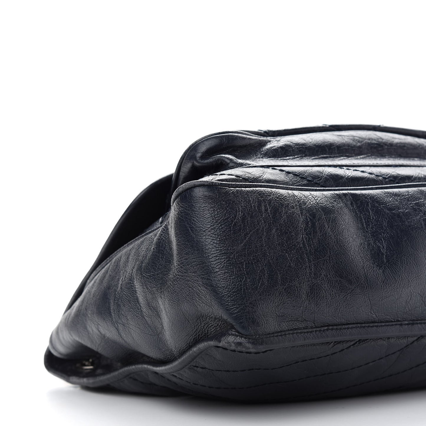 Crinkled Calfskin Matelasse Monogram Large Niki Chain Satchel Deep Marine