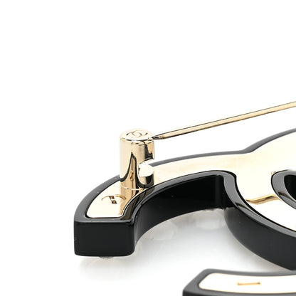 Chanel Resin Crystal CC Brooch Black 4 of 4