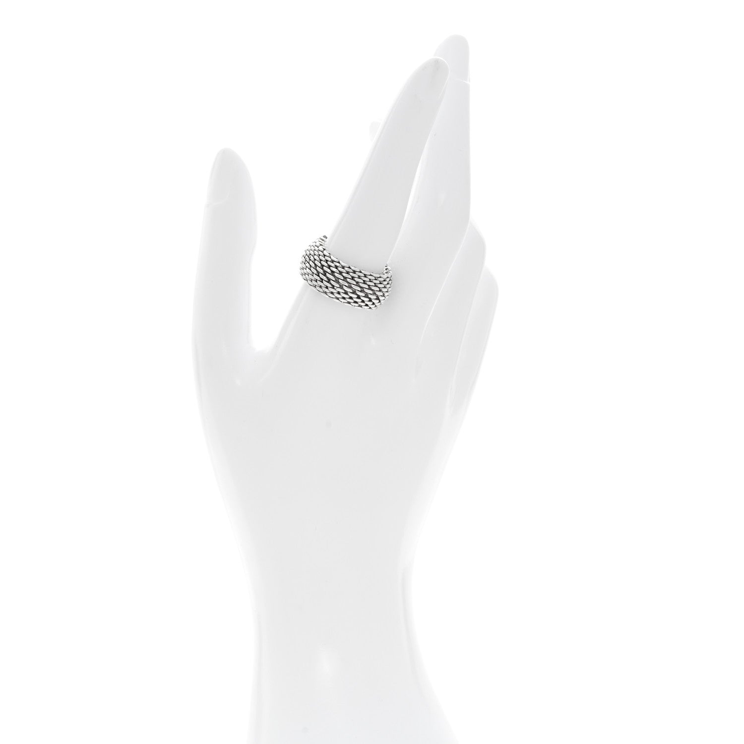 Tiffany Sterling Silver Somerset Mesh Ring 58 8.5 2 of 4