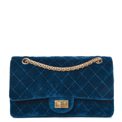 Chanel Velvet Quilted 2.55 Reissue 225 Flap Blue 1 of 9