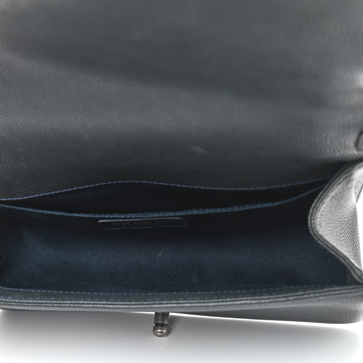 Chanel Caviar Stitched Medium Boy Flap Blue 5 of 9