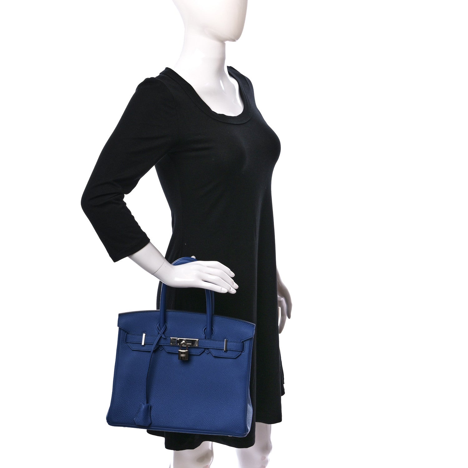 Hermes Togo BIRKIN 30 Bleu France 2 of 10