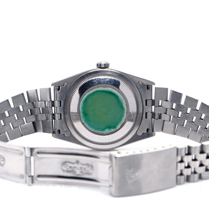 Rolex Stainless Steel 18K White Gold Diamond 36mm Oyster Perpetual Datejust Watch Silver 16234 4 of 4