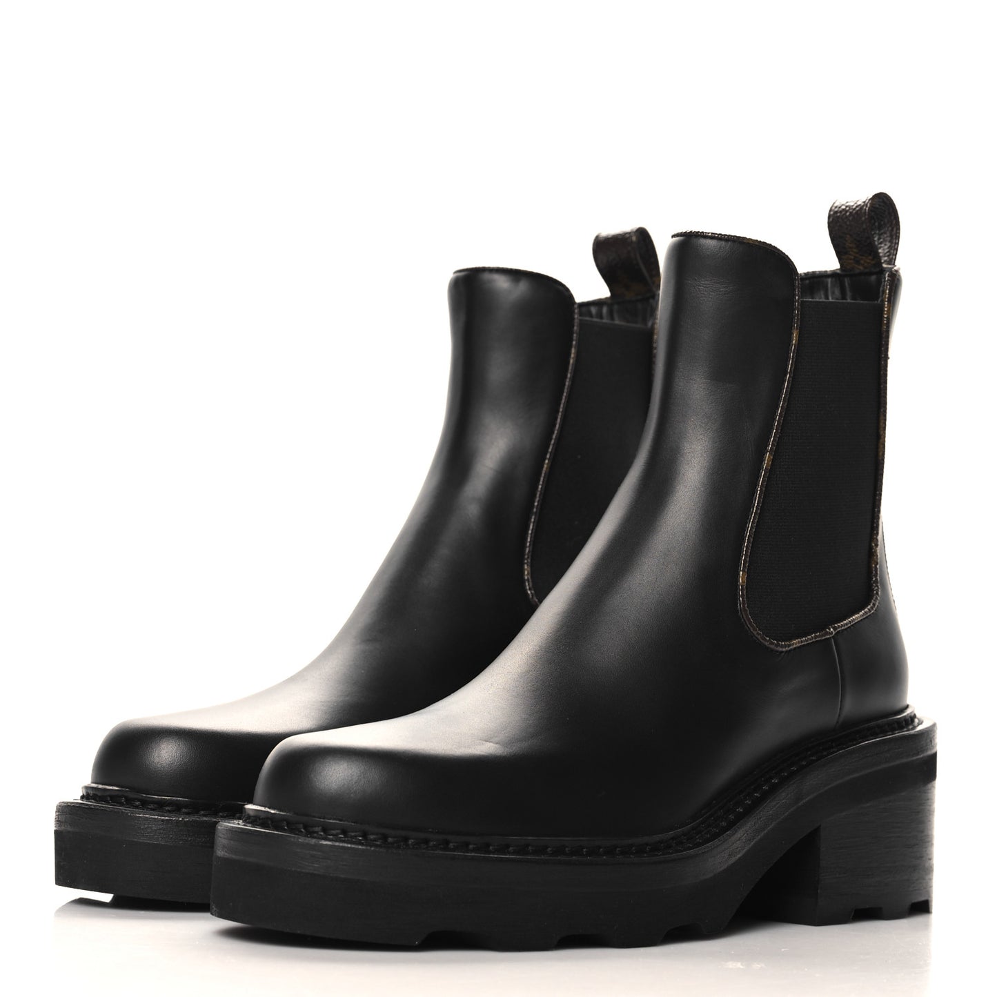 Calfskin Monogram Beaubourg Ankle Boots 37.5 Black