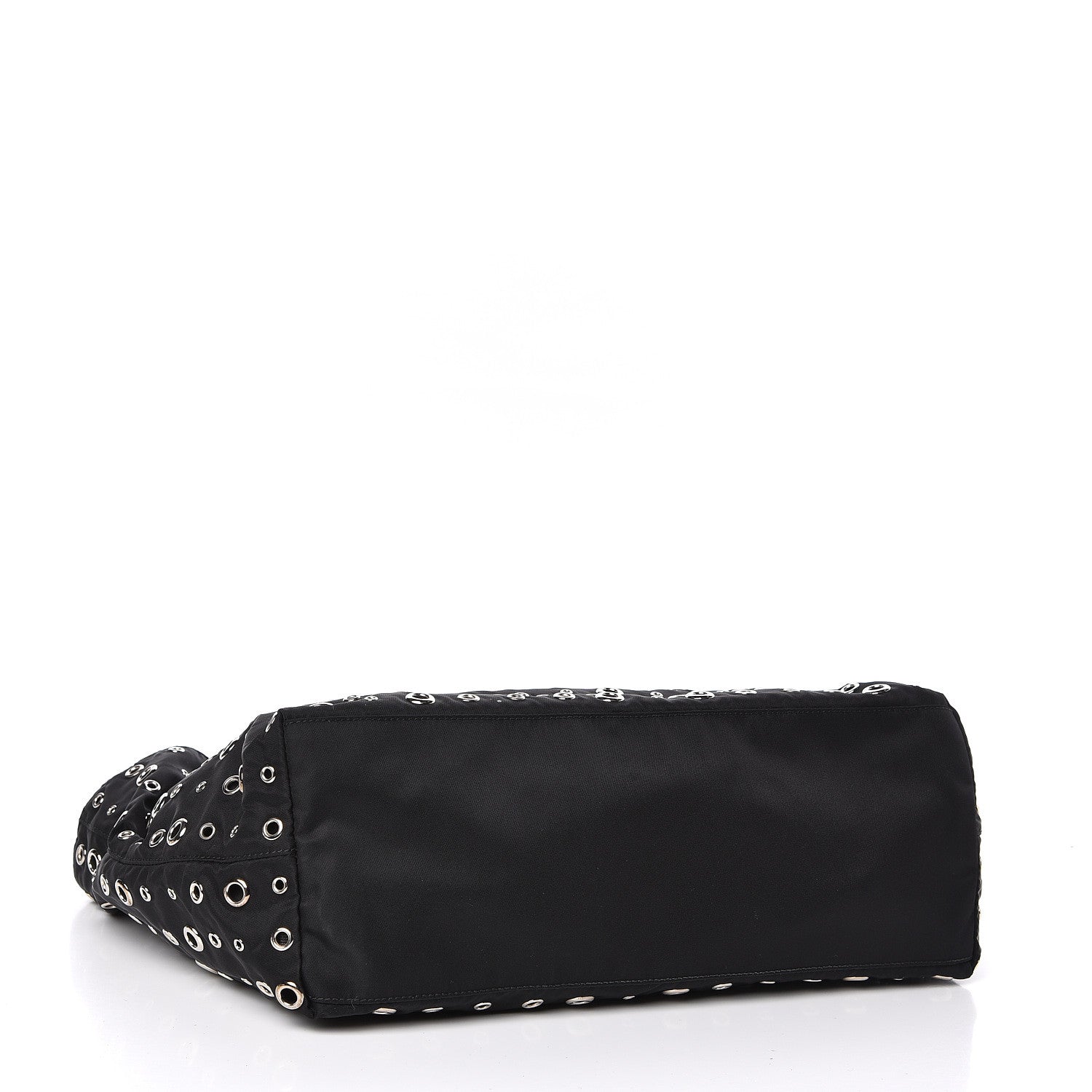 Prada Nylon Metal Grommet Bag Black 4 of 9