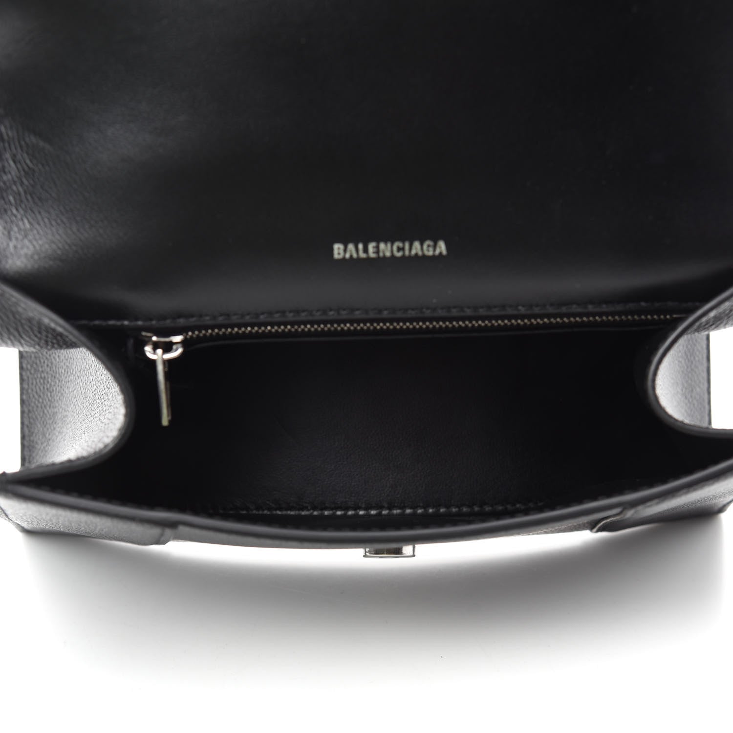 Balenciaga Grained Calfskin Small Hourglass Top Handle Bag Black 5 of 11