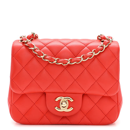 Chanel Lambskin Quilted Mini Square Flap Red 1 of 10