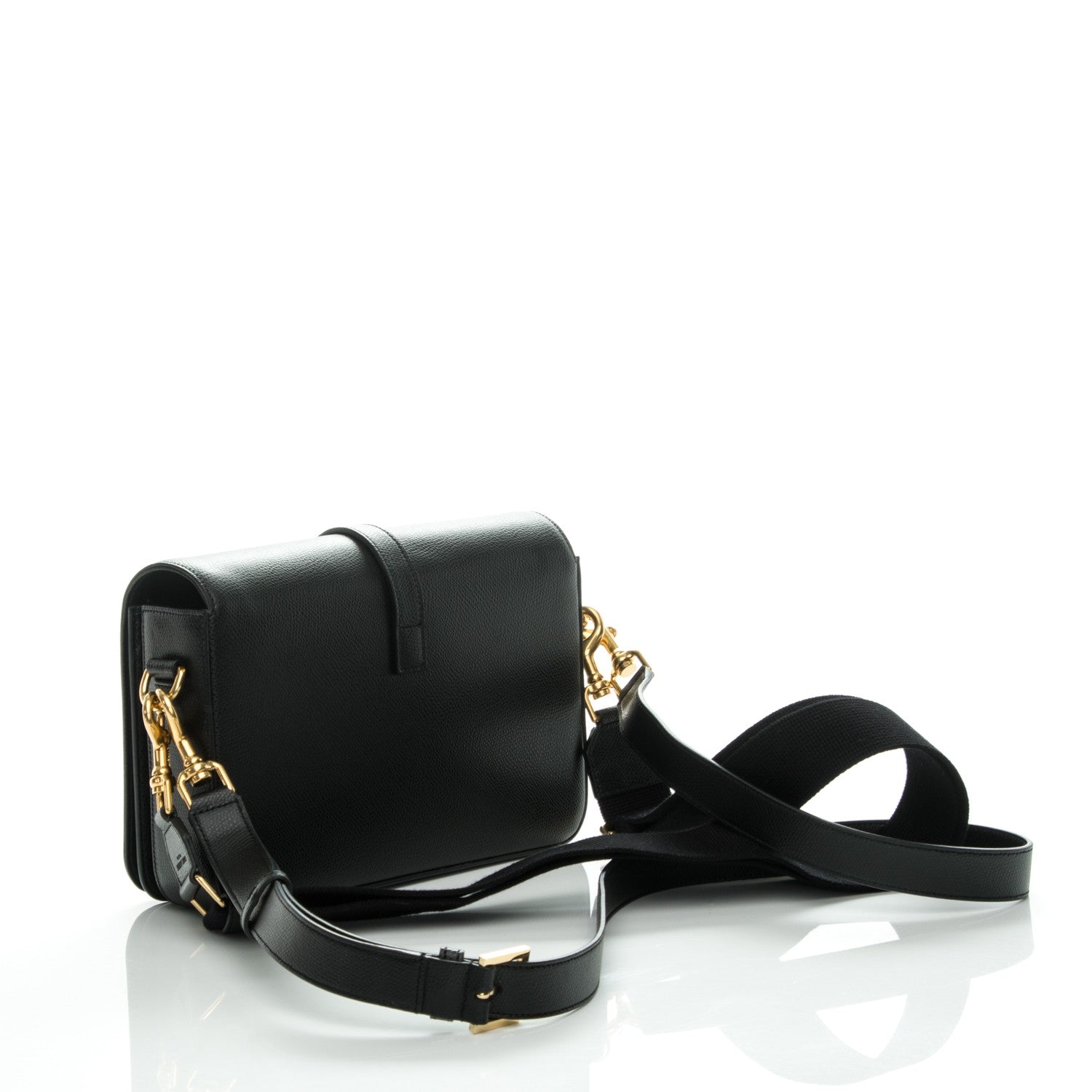 Saint Laurent Textured Calfskin Medium Classic Monogram Universite Bag Black 3 of 6