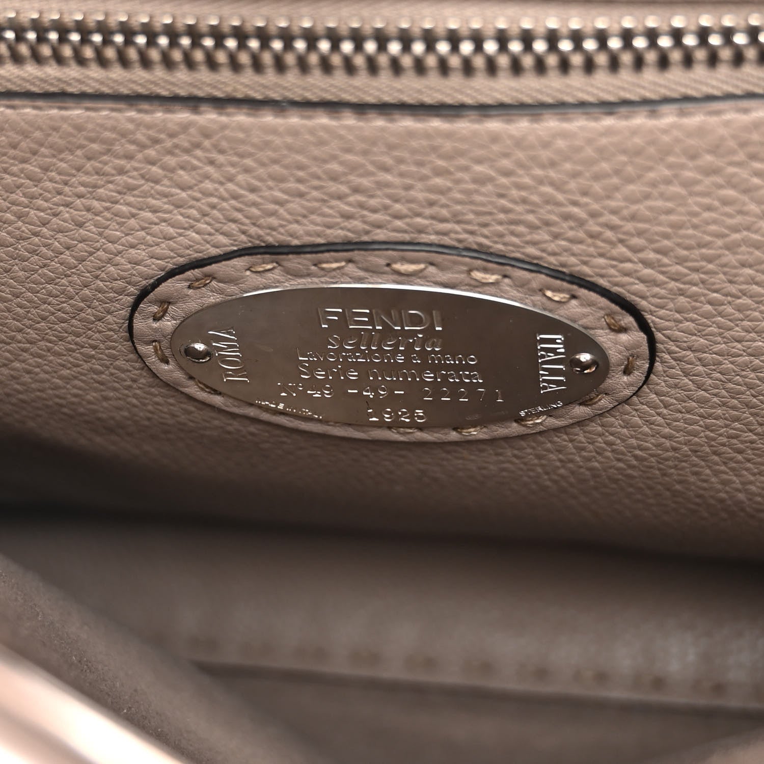 Fendi Cuoio Romano Selleria Medium Peekaboo Iconic Satchel Corda 7 of 10