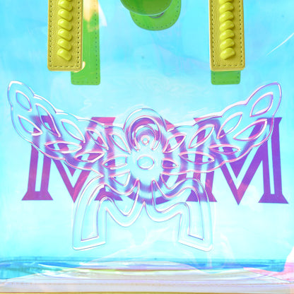 MCM Iridescent PVC Shopper Tote Neon Hologram 12 of 13