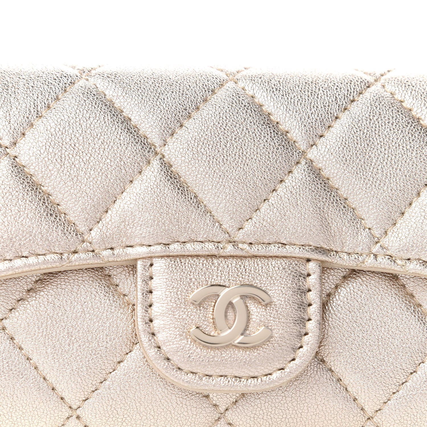 Chanel Metallic Lambskin Quilted Flap Chain Waist Bag Gold 11 of 12