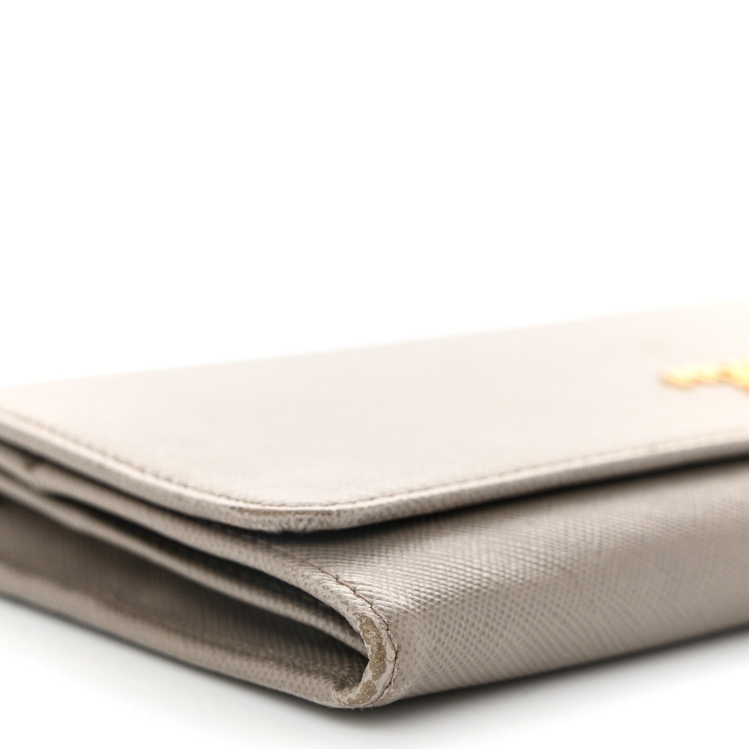 Prada Saffiano Metal Oro Chain Wallet Argilla 8 of 11